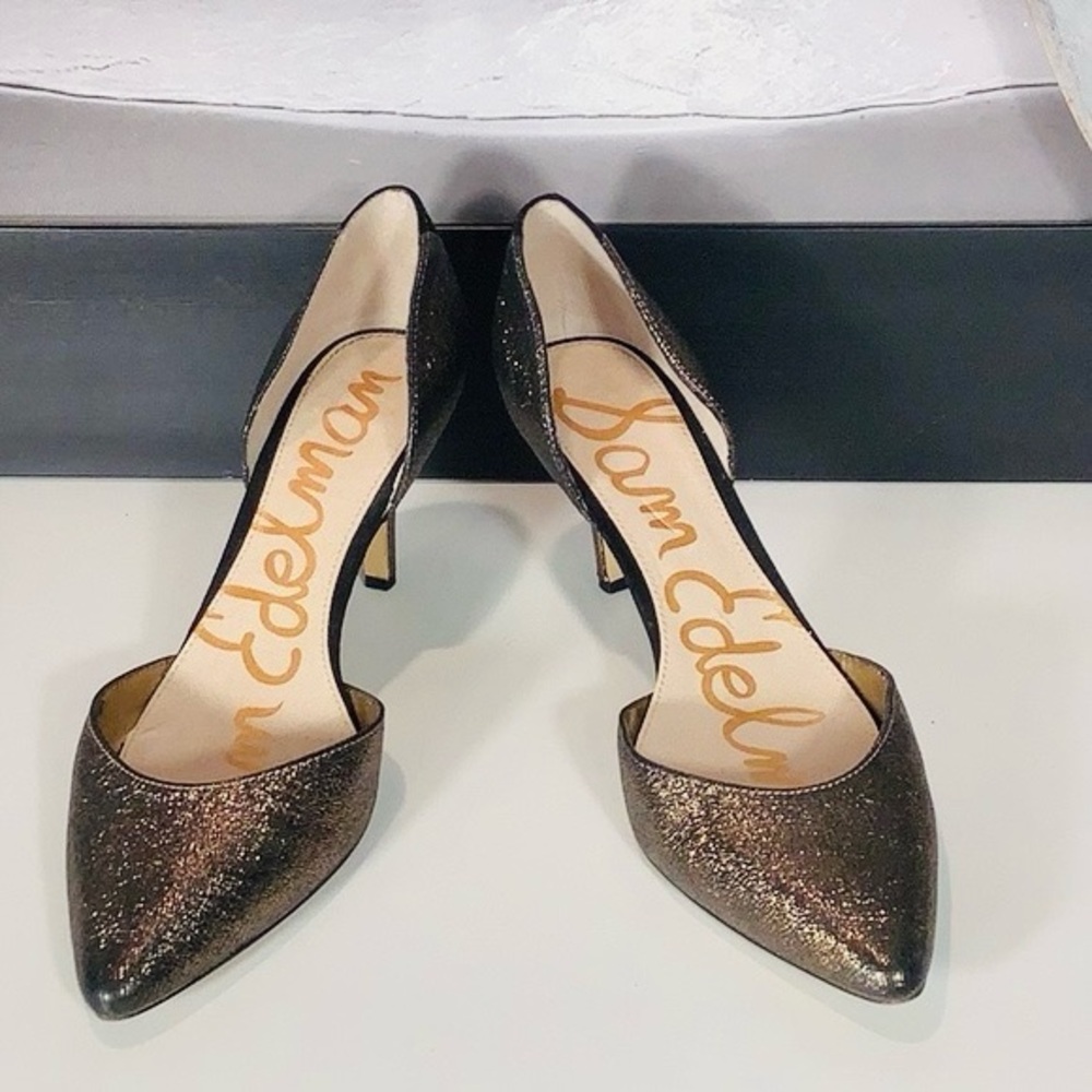 Sam Edelman Women's Black Glitter Heels